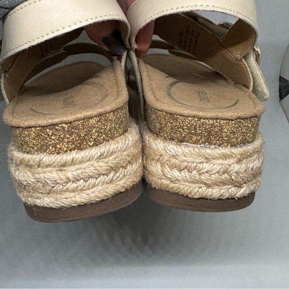 Aetrex Womens Vania Sandal - Leather platform Espadrille Cream Size 7.5-8 US - Picture 11 of 13